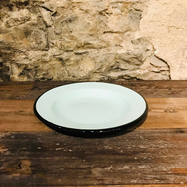 Assiette turquoise émail